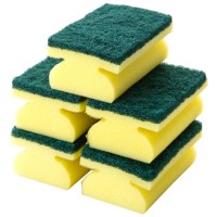 Factory Price  Kitchen scouring pad pu  cleaning  washing dish sponge with green scrubber