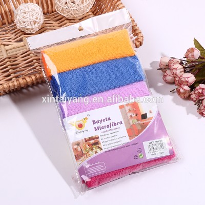 Plain colour microfiber cloth with roll up packaging microfiber towel