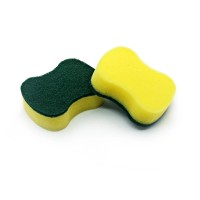 Dish washing sponge green scouring pads scrubber cleaning sponge with polyester